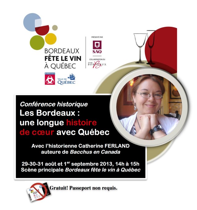 Conférence Bordeaux Fête le vin à Québec 